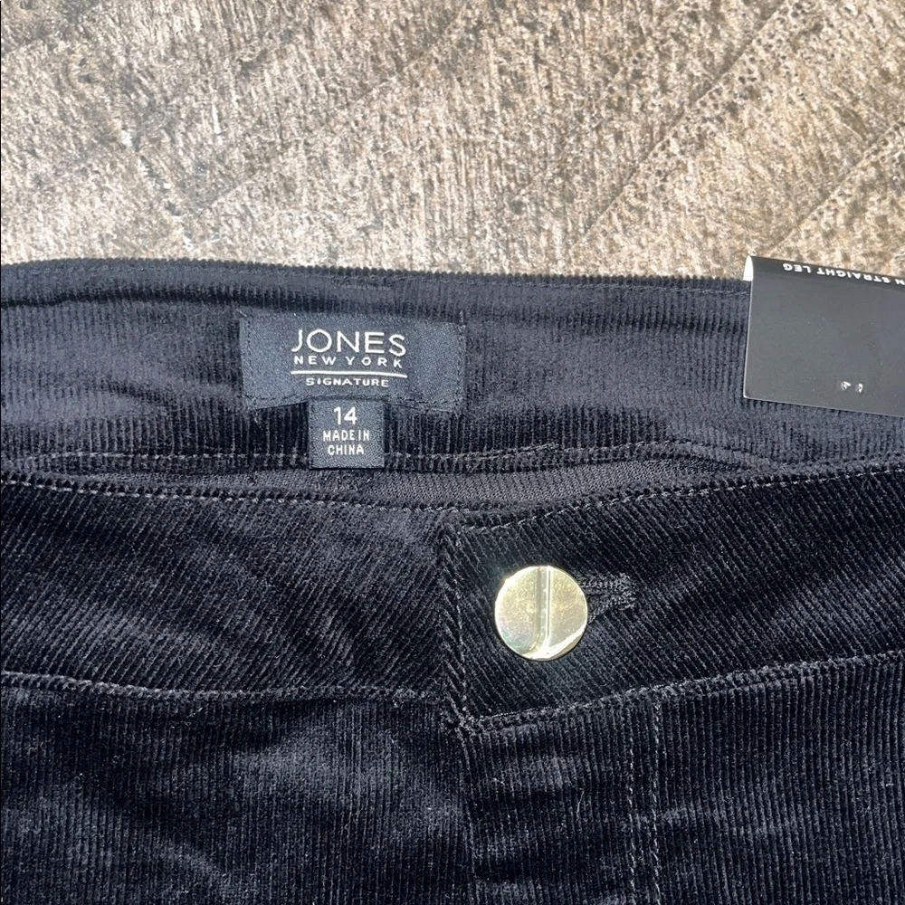 NWT Jones New York “ The Lexington “Black Corduroy Pants